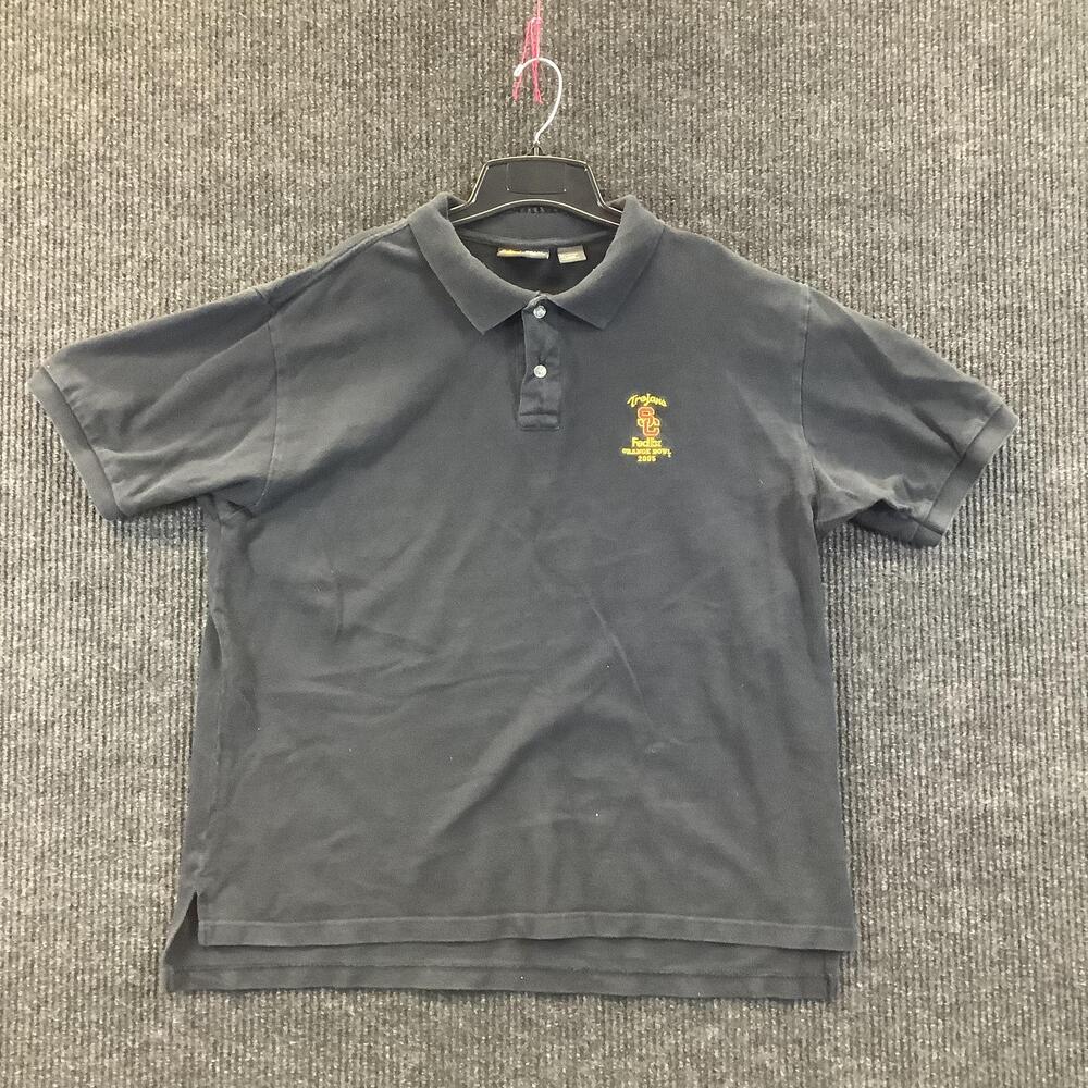 Vintage USC Trojans Polo Shirt Mens 2XL NCAA Football FedEx Orange Bowl 2003